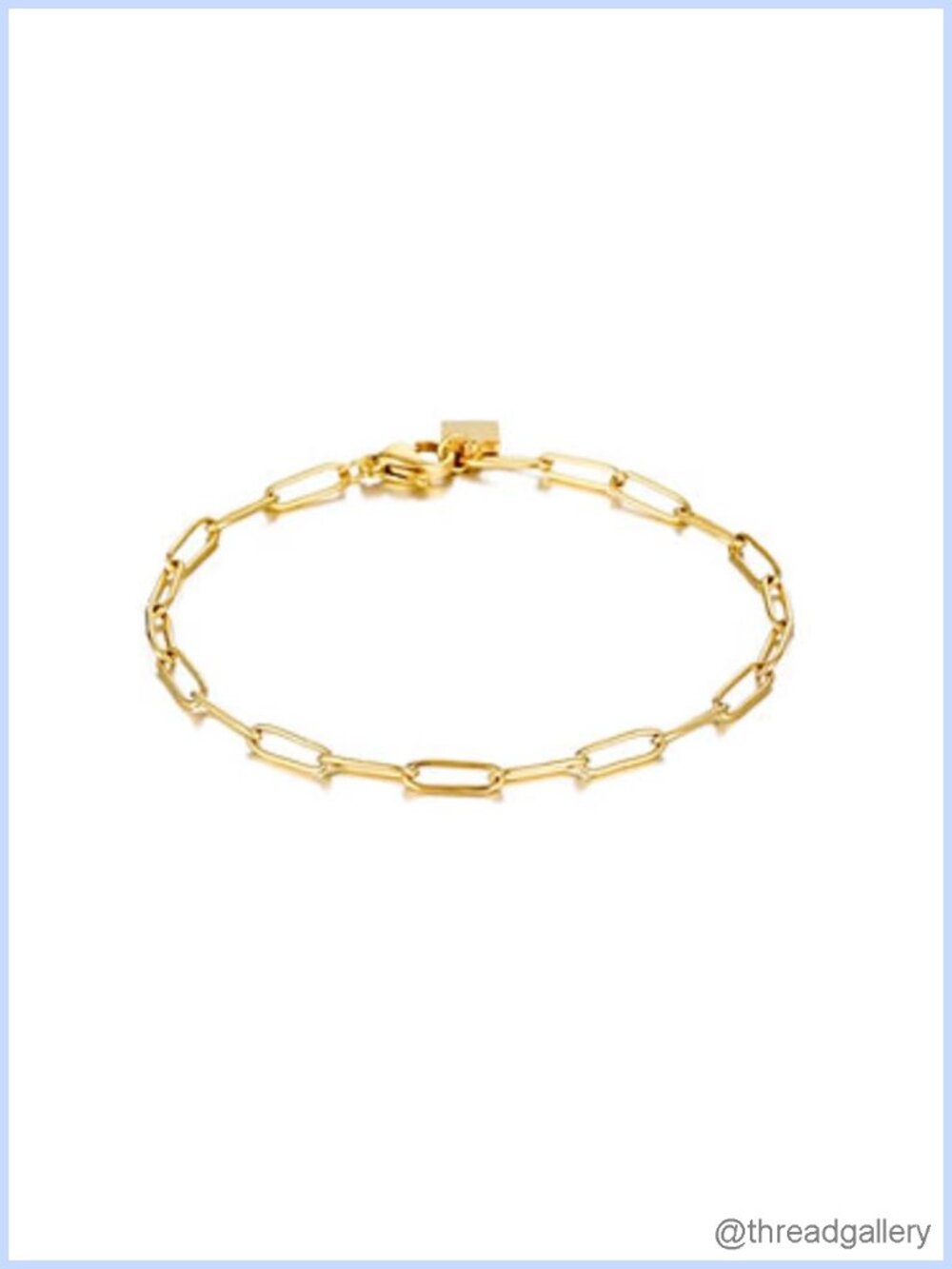 Waterproof Tarnish-Free Stainless Steel Paperclip Chain Bracelet Adjustable